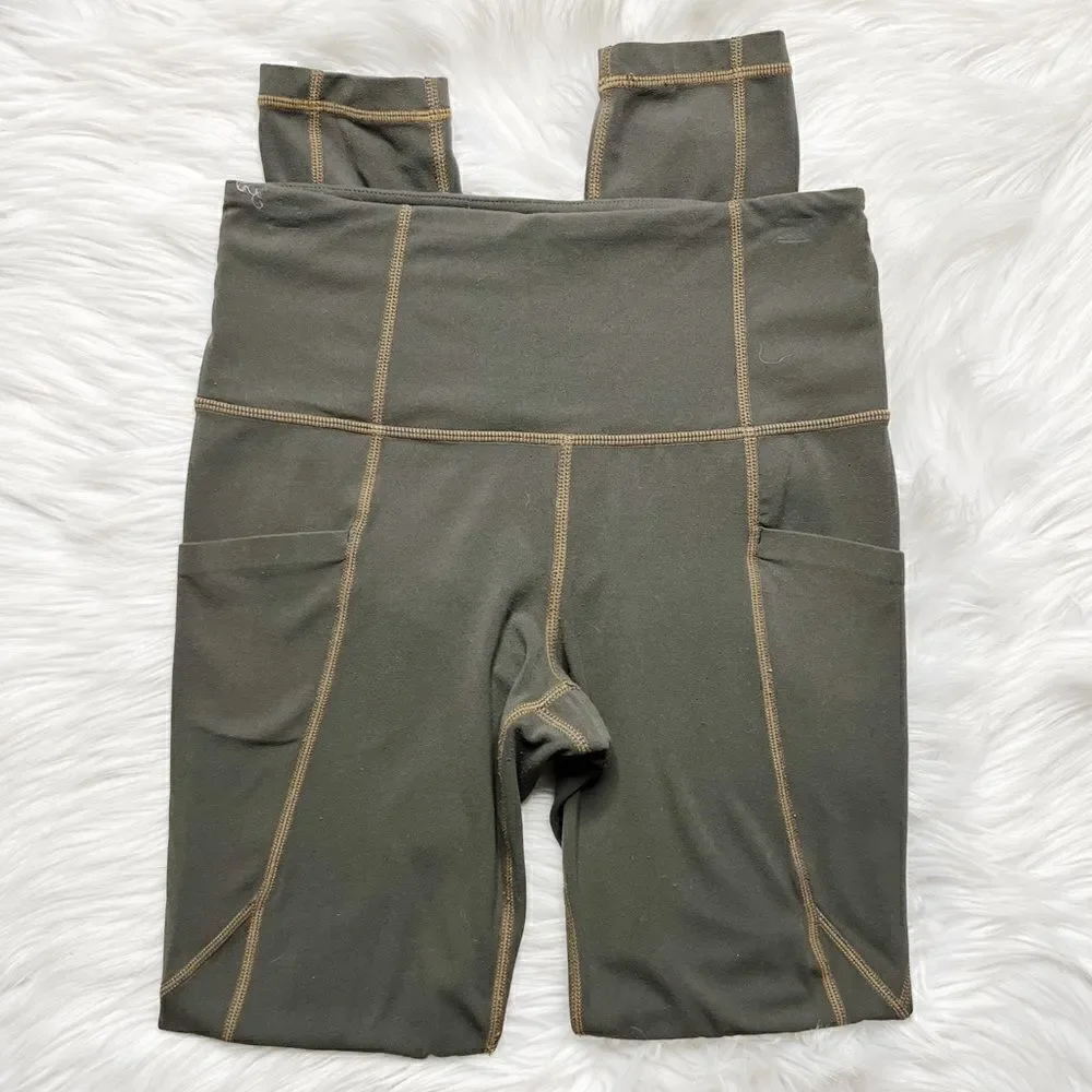 Athleta High Rise Full Length leggings Olive Green Size XS